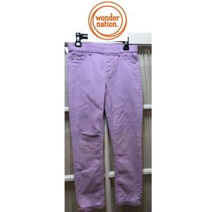 Wonder Nation lavender jeggings; lacy pockets; girls' size 10/12